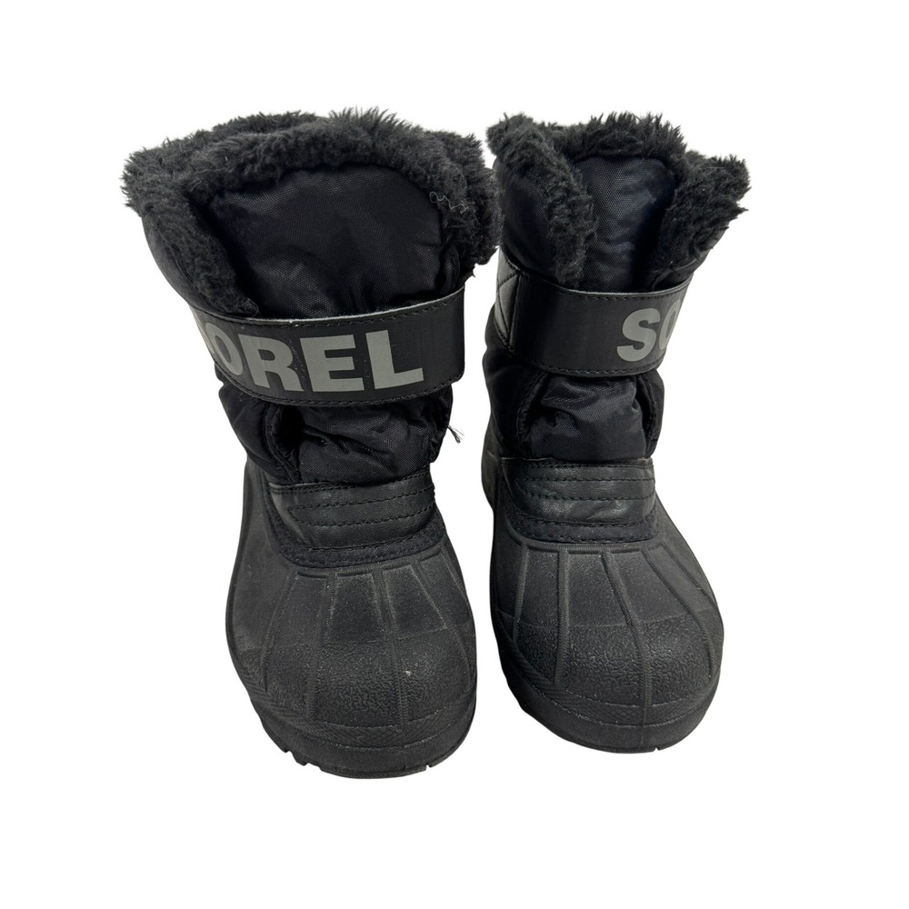 Sorel Kids Snow Commander Black Winter Boots Size 13